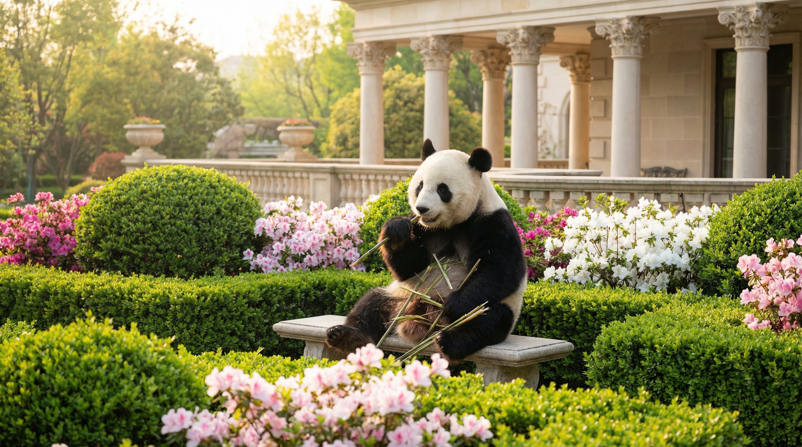 大熊猫竹林嘻戏 - 抖荫短视频独家高清视频纪录